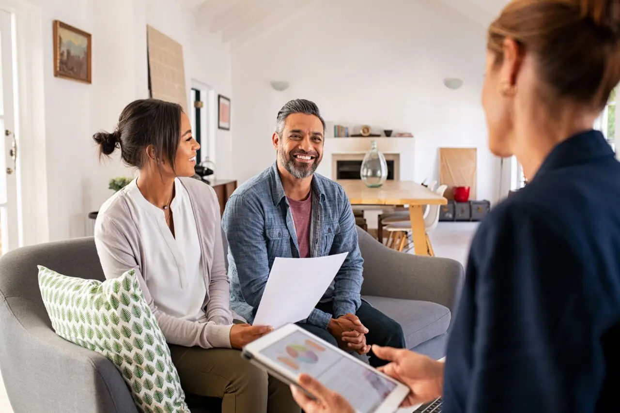 Couple confidently making financial decisions