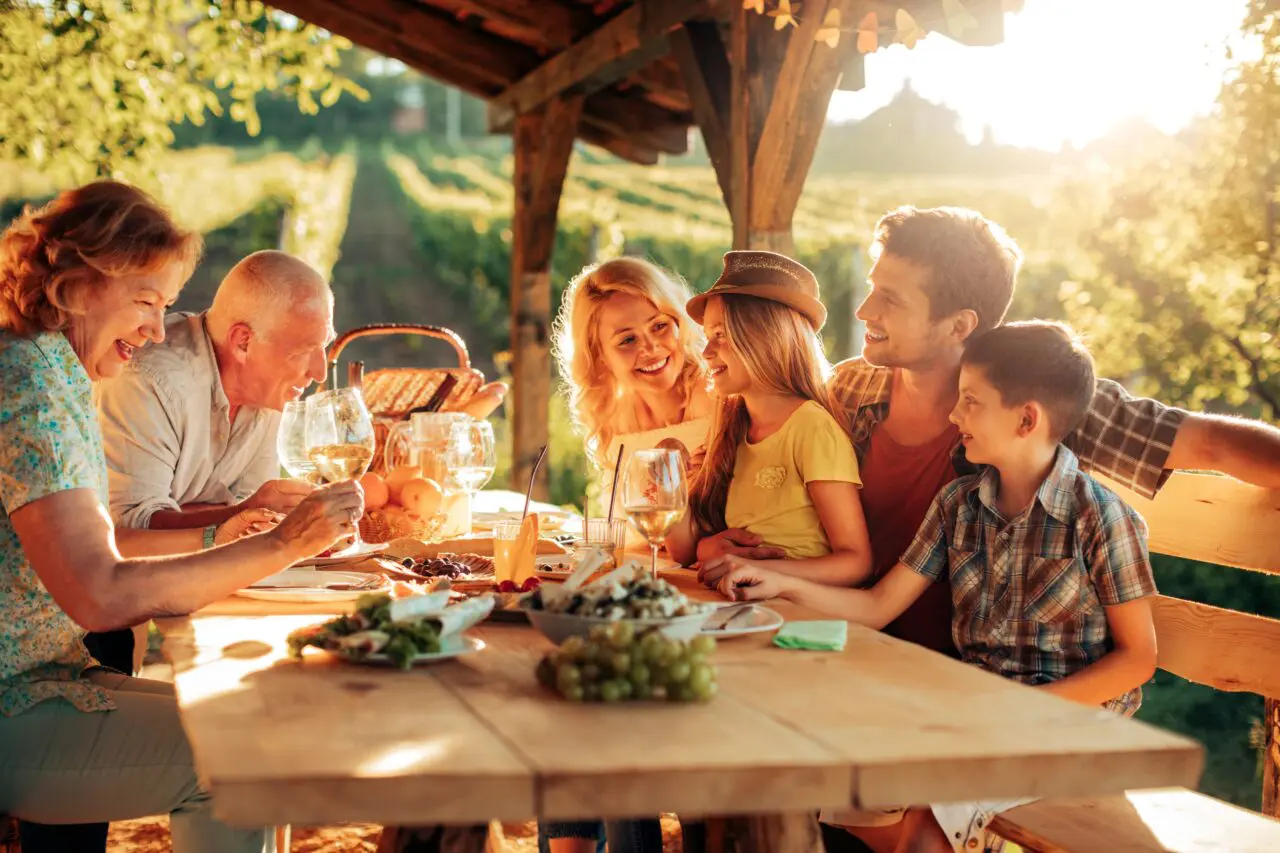 Family celebrating retirement planning success story