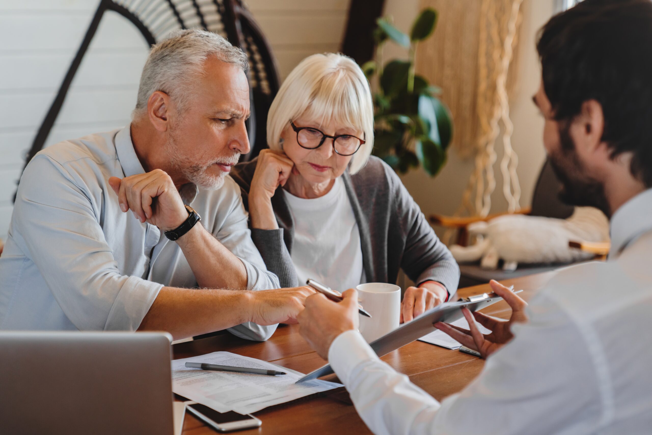 Mark and Susie Donovan reviewing their retirement plan after business sale